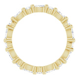 14K Gold Marquise Natural Diamond Multi-Shape Shared-Prong Eternity Band – 3.5x1.75 mm Stones - Yellow Gold - view 2