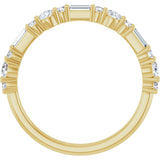 14K Gold Round Natural Diamond Anniversary Band – 3/8 CTW - Yellow Gold - view 2