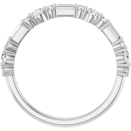 Platinum Round Natural Diamond Anniversary Band – 3/8 CTW - view 2