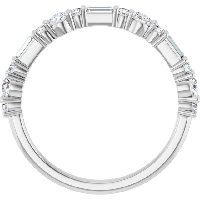 Platinum Round Natural Diamond Anniversary Band – 3/8 CTW - view 2