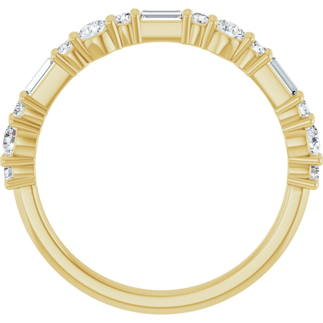 14K Gold Round Lab-Grown Diamond Anniversary Band – 1/2 CTW - Yellow Gold - view 2