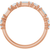 14K Gold Round Lab-Grown Diamond Anniversary Band – 1/2 CTW - Rose Gold - view 2