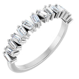 Platinum Straight Baguette Natural Diamond Scattered Baguette Anniversary Band – 2.5x1.5 mm Stones
