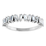 Platinum Straight Baguette Lab-Grown Diamond Scattered Baguette Anniversary Band – 2.5x1.5 mm Stones - view 3