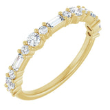 14K Gold Round Natural Diamond Anniversary Band – 3/8 CTW - Yellow Gold