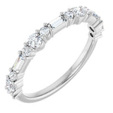 14K Gold Round Lab-Grown Diamond Anniversary Band – 1/2 CTW - White Gold
