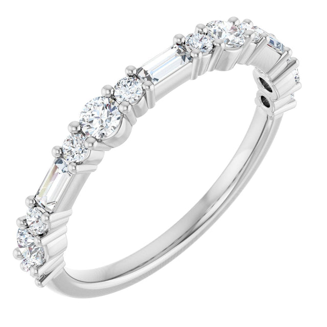 14K Gold Round Lab-Grown Diamond Anniversary Band – 1/2 CTW - White Gold