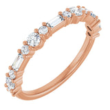 14K Gold Round Lab-Grown Diamond Anniversary Band – 1/2 CTW - Rose Gold