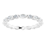 Platinum Marquise Natural Diamond Multi-Shape Shared-Prong Eternity Band – 3.5x1.75 mm Stones - view 3