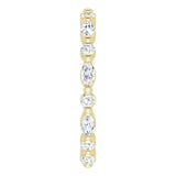 14K Gold Marquise Natural Diamond Multi-Shape Shared-Prong Eternity Band – 3.5x1.75 mm Stones - Yellow Gold - view 4