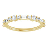 14K Gold Round Natural Diamond Anniversary Band – 3/8 CTW - Yellow Gold - view 3