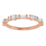 14K Gold Round Natural Diamond Anniversary Band – 3/8 CTW - Rose Gold - view 3