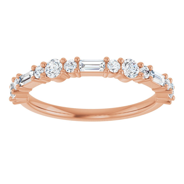 14K Gold Round Lab-Grown Diamond Anniversary Band – 1/2 CTW - Rose Gold - view 3