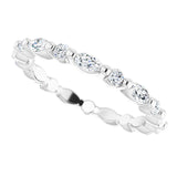 Platinum Marquise Natural Diamond Multi-Shape Shared-Prong Eternity Band – 3.5x1.75 mm Stones - view 5