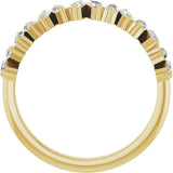14K Gold Straight Baguette Lab-Grown Diamond Scattered Baguette Anniversary Band – 3.5x1.8 mm Stones - Yellow Gold - view 2