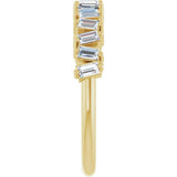14K Gold Straight Baguette Lab-Grown Diamond Scattered Baguette Anniversary Band – 3.5x1.8 mm Stones - Yellow Gold - view 4