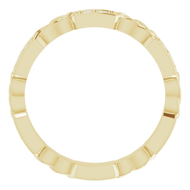 14K Gold Round Natural Diamond Celtic-Inspired Eternity Band – 1.5 mm Stones - Yellow Gold - view 2