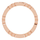 14K Gold Round Natural Diamond Celtic-Inspired Eternity Band – 1.5 mm Stones - Rose Gold - view 2
