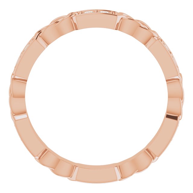14K Gold Round Natural Diamond Celtic-Inspired Eternity Band – 1.5 mm Stones - Rose Gold - view 2