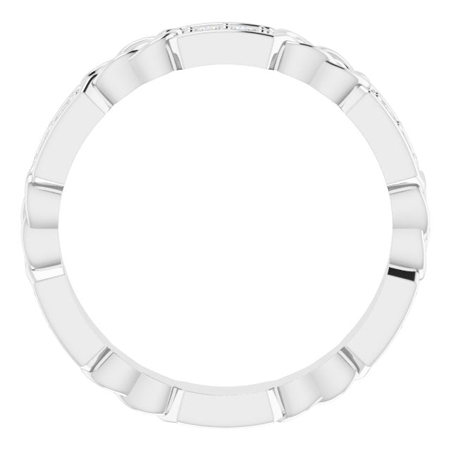 Platinum Round Natural Diamond Celtic-Inspired Eternity Band – 1.5 mm Stones - view 2