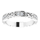 Platinum Round Natural Diamond Celtic-Inspired Eternity Band – 1.5 mm Stones - view 3