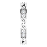 Platinum Round Natural Diamond Celtic-Inspired Eternity Band – 1.5 mm Stones - view 4