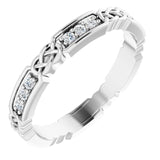 14K Gold Round Natural Diamond Celtic-Inspired Eternity Band – 1.5 mm Stones - White Gold