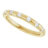 14K Gold Round Natural Diamond Channel-Set Anniversary Band – 1/4 CTW - Yellow Gold - view 5