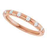 14K Gold Round Natural Diamond Channel-Set Anniversary Band – 1/4 CTW - Rose Gold - view 5