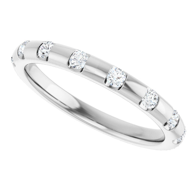 Platinum Round Natural Diamond Channel-Set Anniversary Band – 1/4 CTW - view 5