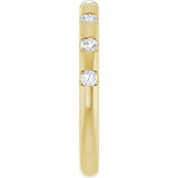 14K Gold Round Natural Diamond Channel-Set Anniversary Band – 1/4 CTW - Yellow Gold - view 4