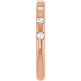 14K Gold Round Natural Diamond Channel-Set Anniversary Band – 1/4 CTW - Rose Gold - view 4