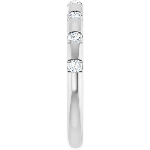Platinum Round Natural Diamond Channel-Set Anniversary Band – 1/4 CTW - view 4