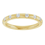 14K Gold Round Natural Diamond Channel-Set Anniversary Band – 1/4 CTW - Yellow Gold - view 3