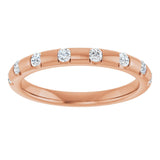 14K Gold Round Natural Diamond Channel-Set Anniversary Band – 1/4 CTW - Rose Gold - view 3