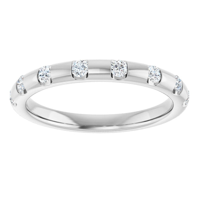 Platinum Round Natural Diamond Channel-Set Anniversary Band – 1/4 CTW - view 3