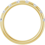 14K Gold Round Natural Diamond Channel-Set Anniversary Band – 1/4 CTW - Yellow Gold - view 2