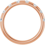 14K Gold Round Natural Diamond Channel-Set Anniversary Band – 1/4 CTW - Rose Gold - view 2