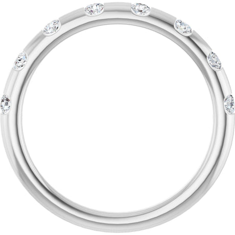 Platinum Round Natural Diamond Channel-Set Anniversary Band – 1/4 CTW - view 2