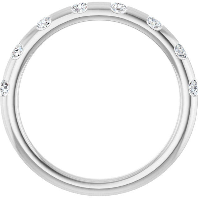 Platinum Round Natural Diamond Channel-Set Anniversary Band – 1/4 CTW - view 2