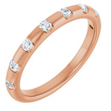 14K Gold Round Natural Diamond Channel-Set Anniversary Band – 1/4 CTW - Rose Gold