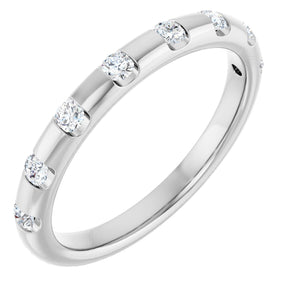 Platinum Round Natural Diamond Channel-Set Anniversary Band – 1/4 CTW
