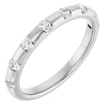 14K Gold Round Natural Diamond Channel-Set Anniversary Band – 1/4 CTW - White Gold
