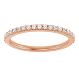 14K Gold Natural Diamond Accented Band – 1/5 CTW - Rose Gold - view 3