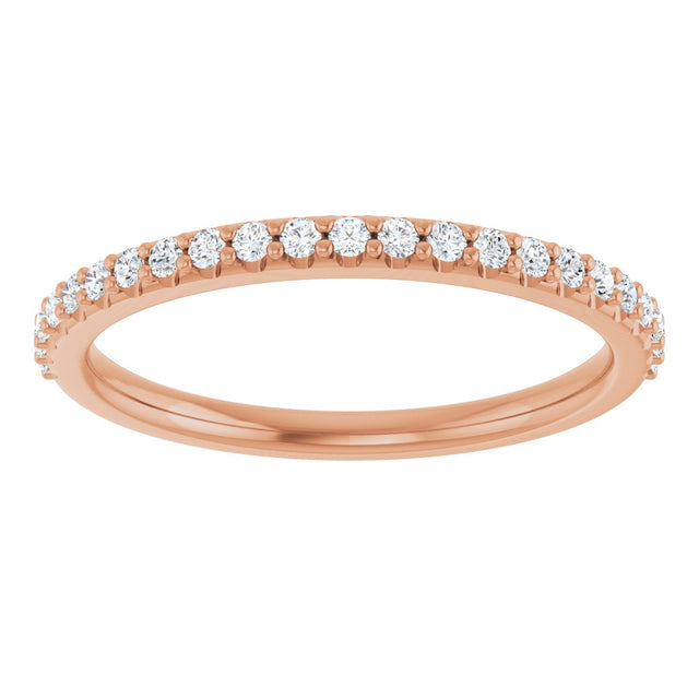14K Gold Natural Diamond Accented Band – 1/5 CTW - Rose Gold - view 3