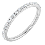 14K Gold Natural Diamond Accented Band – 1/5 CTW - White Gold