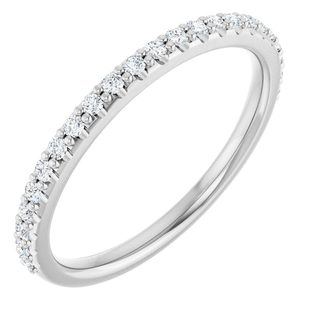 14K Gold Natural Diamond Accented Band – 1/5 CTW - White Gold