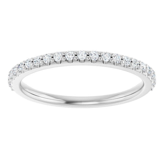 14K Gold Natural Diamond Accented Band – 1/5 CTW - White Gold - view 3