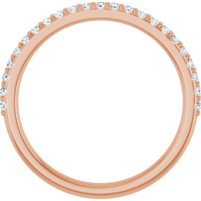14K Gold Natural Diamond Accented Band – 1/5 CTW - Rose Gold - view 2