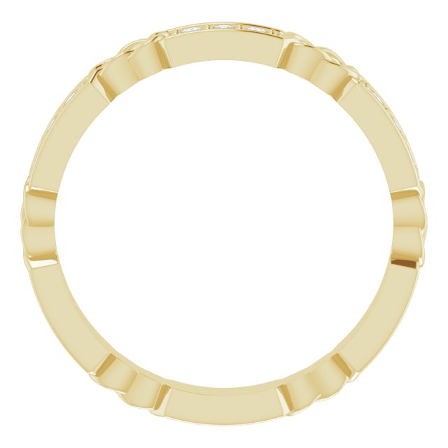 14K Gold Round Natural Diamond Celtic-Inspired Eternity Band – 1.5 mm Stones - Yellow Gold - view 2